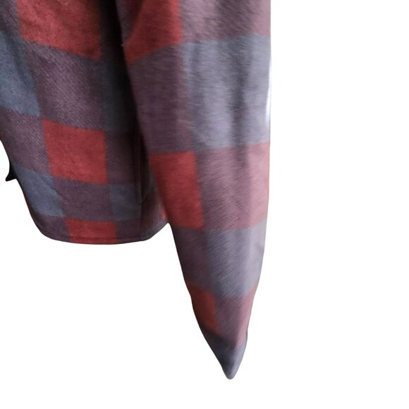 Mens Red & Gray Plaid Fleece Jacket Full Zip Size Small Voyager NWOT JJ4110 - Picture 7 of 13